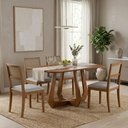 Ver imagem 7 de Mesa de Jantar Bromelia com 4 Cadeiras Estofadas Kiwi Linho Cinza Natuem