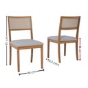 Ver imagem 3 de Mesa de Jantar Bromelia com 4 Cadeiras Estofadas Kiwi Linho Cinza Natuem