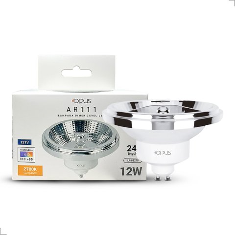 Lâmpada Led Ar111 Base Gu10 12w 2700k Dimerizável 24° Irc 95 127v