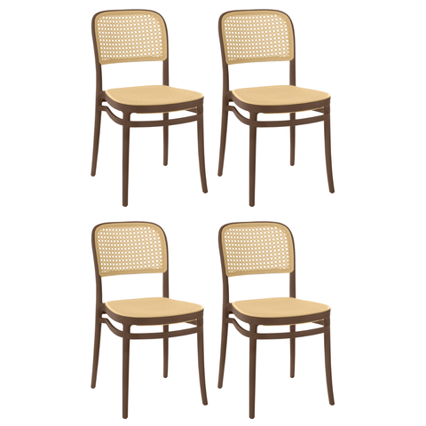 Kit 4 Cadeiras de Jantar Roma para Sala e Cozinha - Marrom