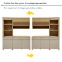 Ver imagem 7 de Cozinha Completa Modulada 3 Peças 4 Portas 3 Gavetas Torre Angular 100% MDF Realeza Premium Bege/Carvalho/Greige