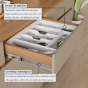 Ver imagem 5 de Cozinha Completa Modulada 3 Peças 4 Portas 3 Gavetas Torre Angular 100% MDF Realeza Premium Bege/Carvalho/Greige