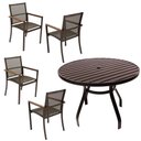 Ver mais imagens de Jogo Conjunto de Mesa Aluminio 4 Cadeiras de Piscina Jardim Marrom
