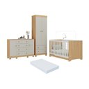 Ver imagem 1 de Quarto de Bebê Completo Berço Americano 3x1 Colchão Allegra Multimóveis Mp4610 Madeirado/off
