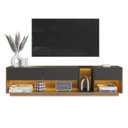 Ver imagem 2 de Rack Moderno com Led 03 Gavetas 180cm Mel Grafite Proddy