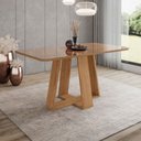 Ver imagem 1 de Mesa de Madeira Lins 160 Cm com Vidro Nature - Henn