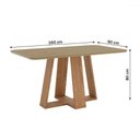 Ver imagem 3 de Mesa de Madeira Lins 160 Cm com Vidro Nature - Henn