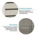 Ver imagem 5 de Paneleiro 70 Cm 2 Portas 3 Gavetas com Vidro Canelado Linea Luciane Móveis