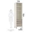 Ver imagem 4 de Paneleiro 70 Cm 2 Portas 3 Gavetas com Vidro Canelado Linea Luciane Móveis