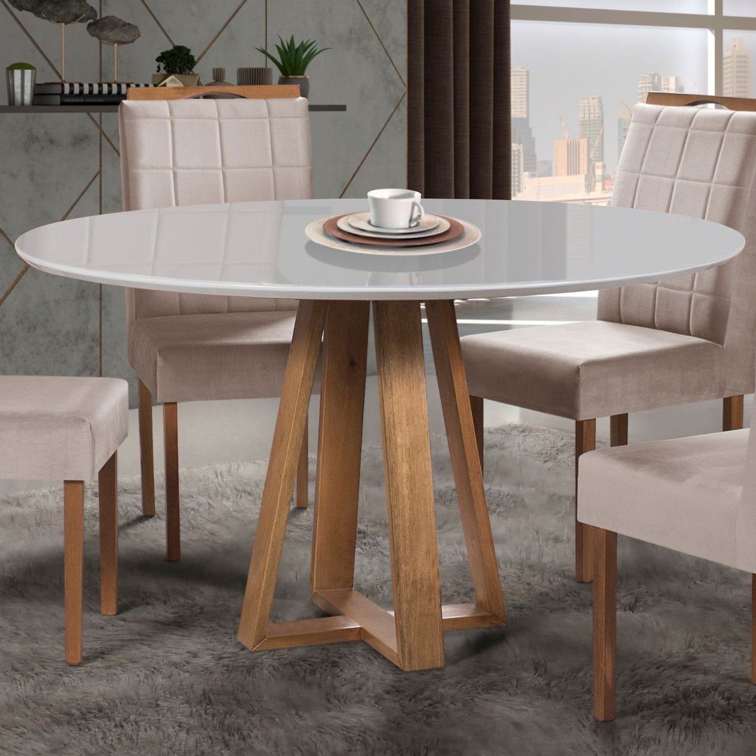 Mesa de Jantar Vitória 1,20m Diâmetro | MadeiraMadeira