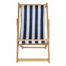 Conjunto 2 Espreguiçadeiras Preguiçosa Dobrável sem Braço Madeira Maciça Tecido Listrado Azul e Bran - 3