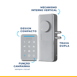 Fechadura Digital de Sobrepor Dance Esf-ds910v Prata Elsys - 3
