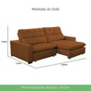 Ver imagem 3 de Sofa Retratil Reclinavel 2 Lugares 280cm Veludo Andreia