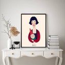 Ver imagem 1 de Quadro Amelie Poulain com Gnomo 24x18cm - com Vidro:moldura Preta