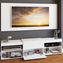 Ver imagem 2 de Rack com Painel para TV Até 60 Polegadas Roma 1 Porta 2 Prateleiras Branco - Panorama Móveis