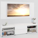 Ver imagem 3 de Rack com Painel para TV Até 60 Polegadas Roma 1 Porta 2 Prateleiras Branco - Panorama Móveis
