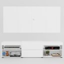 Ver mais imagens de Rack com Painel para TV Até 60 Polegadas Roma 1 Porta 2 Prateleiras Branco - Panorama Móveis