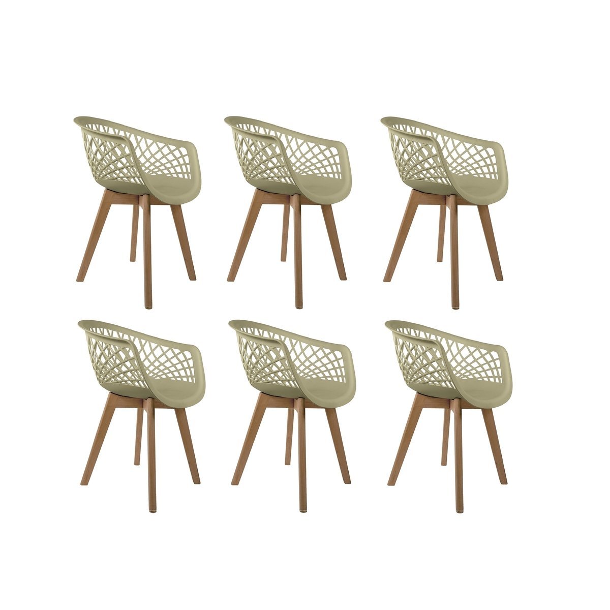 Conjunto 6 Cadeira Web Fendi Wood - 1