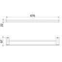 Ver imagem 2 de Porta-toalhas Docolflat Duplo 676mm 9001 Cromado Docol