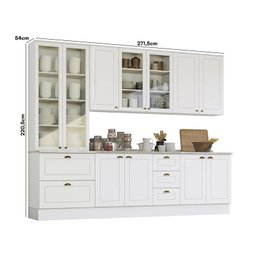 Cozinha Completa Americana 5 Peças Branco com Cristaleira - Móveis Henn - 5