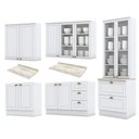 Ver imagem 3 de Cozinha Completa Americana 5 Peças Branco com Cristaleira - Móveis Henn