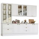 Ver imagem 1 de Cozinha Completa Americana 5 Peças Branco com Cristaleira - Móveis Henn