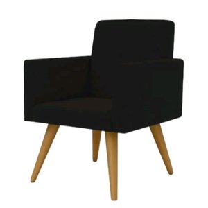 poltrona decorativa talita  cor preta