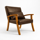 Ver imagem 3 de Kit 2 Poltronas Jade Tecido Corino para Sala de Estar Moderna Decorativa:marrom