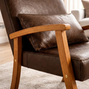 Ver imagem 2 de Kit 2 Poltronas Jade Tecido Corino para Sala de Estar Moderna Decorativa:marrom