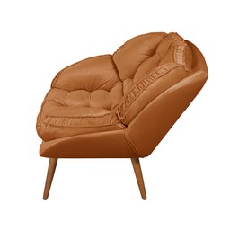 Poltrona Decorativa Califórnia Mariane Veludo Laranja Pés Palito em Madeira Maciça - 4