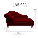 Ver imagem 4 de Recamier Divã Larissa 150cm Direito Suede:bordô/liso