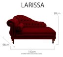 Ver imagem 4 de Recamier Divã Larissa 150cm Direito Suede:bordô/liso