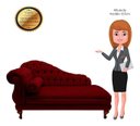 Ver imagem 5 de Recamier Divã Larissa 150cm Direito Suede:bordô/liso
