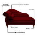 Ver imagem 3 de Recamier Divã Larissa 150cm Direito Suede:bordô/liso