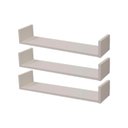 Ver imagem 2 de Kit 3 Prateleiras Nichos em U 60 X 15cm Branca Suporte Invisível