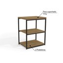 Ver imagem 3 de Mesa de Apoio Industrial 45 cm com 2 Prateleiras - Freijó/Preto