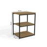 Mesa de Apoio Industrial 45 cm com 2 Prateleiras - Freijó/Preto - 4