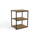 Ver imagem 1 de Mesa de Apoio Industrial 45 cm com 2 Prateleiras - Freijó/Preto