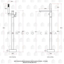 Kit Banheira de Imersao Rubi e Misturador de Piso Monocomando Preto Pingoo.casa - 4