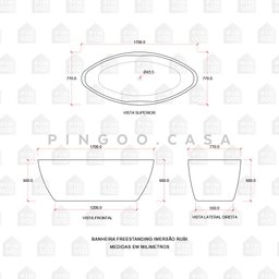 Kit Banheira de Imersao Rubi e Misturador de Piso Monocomando Preto Pingoo.casa - 5