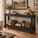 Ver imagem 4 de Aparador de Madeira com Prateleira Walnut Distressado