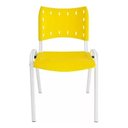 Ver imagem 2 de Cadeira Iso para Escola Escritório Comércio Amarela Base Branca