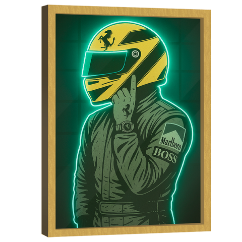 Quadro Decorativo Piloto Número 1 Neon Verde
