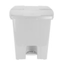 Ver imagem 1 de Lixeira Plástico Quadrado com Pedal de 30 Litros Branco - P30b - Jsn Cesto Plástico Quadrado com Ped