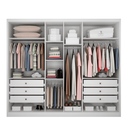 Ver imagem 4 de Guarda Roupa Casal 100% Mdf 6 Portas 6 Gavetas - Livorno-branco - Móveis Novo Horizonte