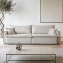 Ver imagem 4 de Sofá 3 Lugares Retrátil Reclinável para Sala de Estar 180cm Sumaya K01 Veludo Bege - Lyam Decor