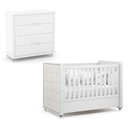 Ver imagem 1 de Berço Americano com Capitonê New Boucle e Cômoda Gaveteiro Infantil Tutto New Branco Acetinado - Mat