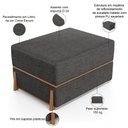Ver imagem 4 de Kit 02 Puffs Decorativo Retangular para Sala de Estar Domus L02 Linho Cinza Escuro - Lyam Decor