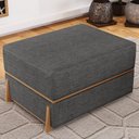 Ver imagem 2 de Kit 02 Puffs Decorativo Retangular para Sala de Estar Domus L02 Linho Cinza Escuro - Lyam Decor