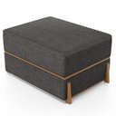 Ver mais imagens de Kit 02 Puffs Decorativo Retangular para Sala de Estar Domus L02 Linho Cinza Escuro - Lyam Decor